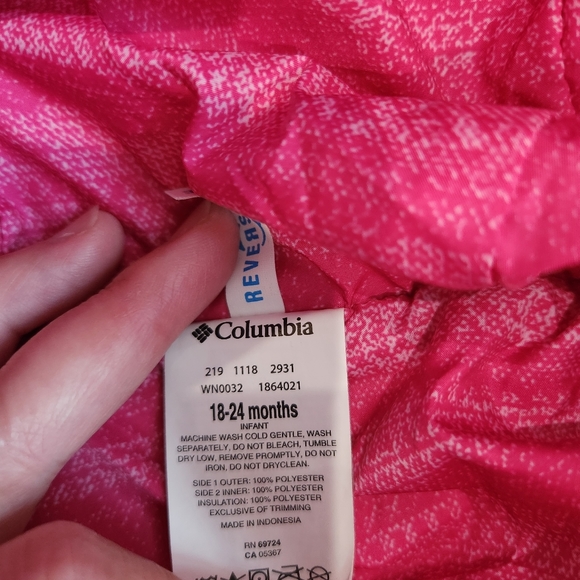 Columbia Infant Powder Lite Reversible Bunting Pink 18-24months - Picture 3 of 5